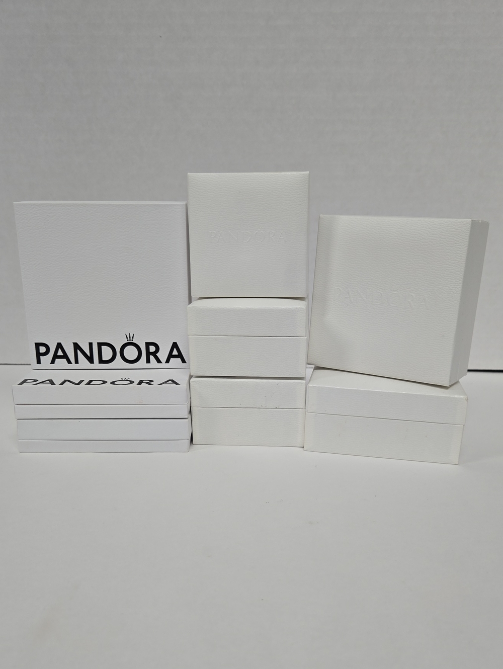 Pandora White Gift & Jewelry Boxes Set Of 8 GUC Assorted Sizes